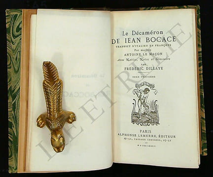LE DECAMERON.. BOCCACE, Jean.
Traduit de l'Italien par Maistre ANTOINE LE MAÇON.