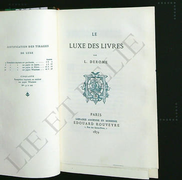 LE LUXE DES LIVRES.. DEROME - LÉOPOLD.