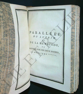 LA HENRIADE DE VOLTAIRE, AVEC DES NOTES CRITIQUES.
ON Y A JOINT UN PARALLÈLE DU LUTRIN ET DE LA HENRIADE, UN ESSAI SUR LA POÉSIE ÉPIQUE, ET D'AUTRE ...