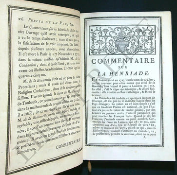 LA HENRIADE DE VOLTAIRE, AVEC DES NOTES CRITIQUES.
ON Y A JOINT UN PARALLÈLE DU LUTRIN ET DE LA HENRIADE, UN ESSAI SUR LA POÉSIE ÉPIQUE, ET D'AUTRE ...