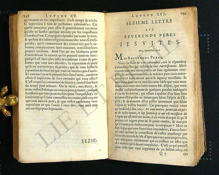 Les provinciales ou Lettres escrites par Louis de Montalte à un provincial de ses amis et aux RR.PP Jésuites avec la théologie morale des dits pères ...