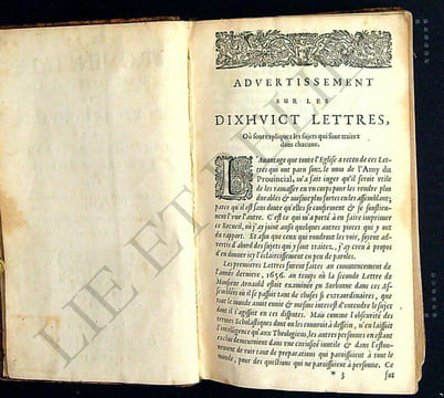 Les provinciales ou Lettres escrites par Louis de Montalte à un provincial de ses amis et aux RR.PP Jésuites avec la théologie morale des dits pères ...