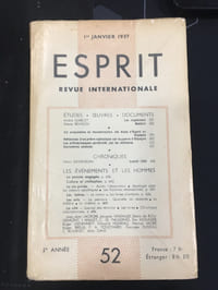Esprit, revue internationale 1937