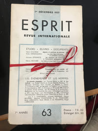 Esprit, Revue internationale, 1937