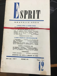 Esprit, nouvelle série, 1972