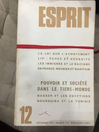 Esprit, nouvelle série, 1973