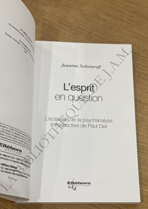 L'esprit en question 
L'éclairage De La Psychanalyse Introspective De Paul Diel.