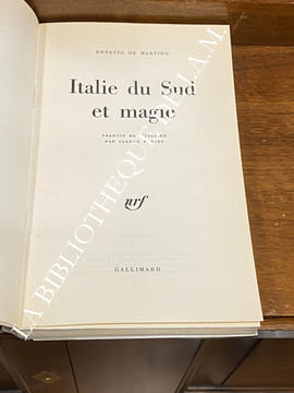 Italie du Sud et magie.
L’ESPÈCE HUMAINE.. MARTINO - ERNESTO DE.