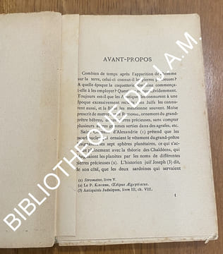LES PIERRES MAGIQUES.
Histoire complète des pierres précieuses : leurs origines, leurs vertus, etc.. SANTINI DE RIOLS E. N.