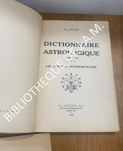 DICTIONNAIRE ASTROLOGIQUE.