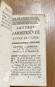 Lettres d’Aristenète auxquelles on a ajouté les Lettres choisies d’Alciphron, traduites du grec
Londres.. Anonyme.