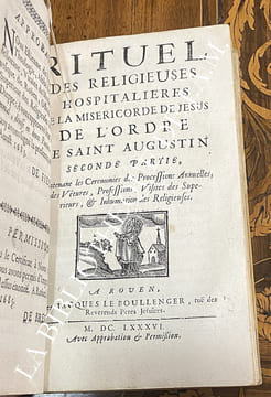 Cérémonial des religieuses hospitalières de la miséricorde de Jésus de l’ordres de saint augustin.. Chanoinesses régulières hospitalières de la ...