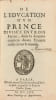 De l'&eacute;ducation d'un prince. Pascal, Blaise