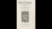 Les six livres de la R&eacute;publique. Bodin, Jean
