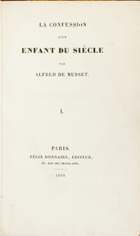 LA CONFESSION D'UN ENFANT DU SIECLE.