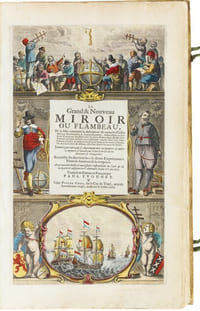 LE GRAND & NOUVEAU MIROIR OU FLAMBEAU, DE LA MER contenant la description de toutes les costes Marines Occidentalles & Septentrionnalles… Traduict de Flaman en François par Paul Yvounet.