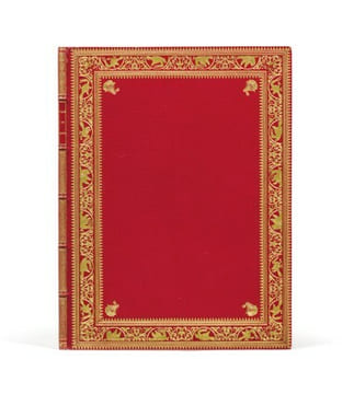 Paris, J. Niverd, 1529.
In-4 de (4) ff. à 20 l. ; maroquin rouge, plats ornés de la dentelle au Pélican, dos à nerfs orné d’un décor à la ...