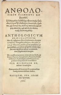 Anthologicum Graecolatinum : hoc est, insigniores flores seu sententiae, decerptae ex Hesiodo, Theognide, Pythagora, Phocylide, Arato, & Theocrito...