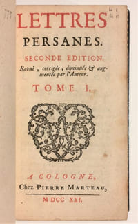 Lettres persanes. Seconde édition, revue, corrigée, diminuée et augmentée par l'auteur. 