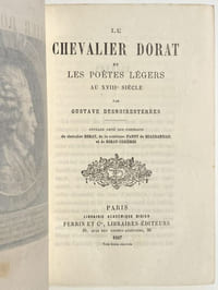 Le Chevalier Dorat et les poètes légers au XVIIIe siècle.