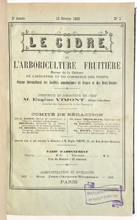 Le Cidre, revue mensuelle du poiré et du cidre.