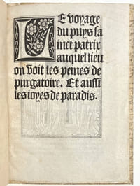 LE VOYAGE DU PUYS SAINCT PATRIX auquel lieu on voit les peines de purgatoire. Et aussi les ioyes de paradis.