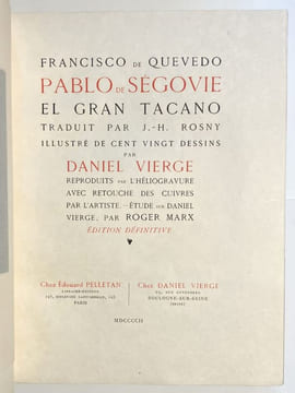 Pablo de Ségovie. El Gran Tacano. Édition définitive. . QUEVEDO Francisco de.