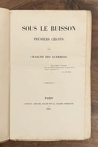 Sous le buisson, premiers chants. [Joint :] Paysages de Champagne