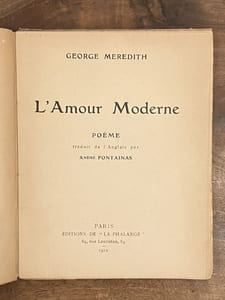 L'Amour moderne, poème. 
