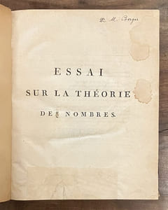 Essai sur la théorie des nombres. 