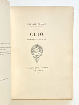 Clio. . MUCHA & Anatole FRANCE.