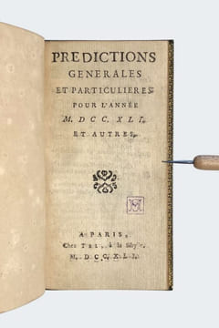 Prédictions générales et particulières pour l'année M. DCC. XLI. et autres.. [VILLARET Claude].