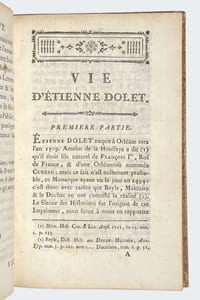 Vie d'Étienne Dolet, imprimeur à Lyon dans le seizième siècle...