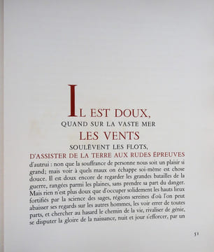 De Rerum Natura. Traduction françaises par A. Ernout.. LUCRECE - JOSSO (C.-P.)
