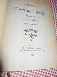 Jean de Tinan / Souvenirs et correspondance