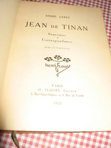 Jean de Tinan / Souvenirs et correspondance