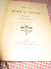 Jean de Tinan / Souvenirs et correspondance