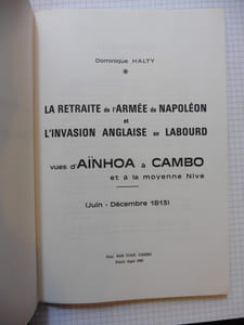 La retraite de l'armée de Napoléon et l'invasion anglaise en Labourd