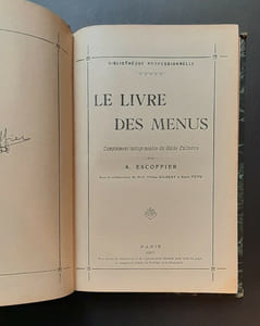 Le livre des menus