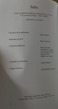Revue Salix - cahier des rencontre écossaises (Lot de 18 revues)