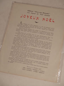 Editions "Pour mes Ennemis" aux dépens de Noël Arnaud : Joyeux Noël.