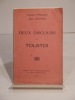 Deux discours sur Tolstoï. FRANCE (Anatole), JAURES (Jean), TOLSTOI