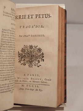 Amasis, tragédie. [SUIVI DE:] Arrie et Petus, tragédie. Par Madlle Barbier. [DE:] Cornélie, Mère des Gracques. Tragédie. Par Madlle Barbier. [DE:] La ...