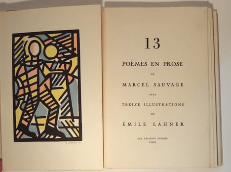 13 poèmes en prose, avec treize illustrations de Émile LAHNÉR. SAUVAGE (Marcel)