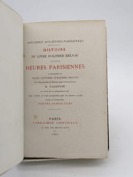 Les Heures parisiennes. 25 eaux fortes d'Emile Benassit. [Précédé de:] Appendice aux Heures parisiennes : Histoire du livre d'Alfred Delvau intitulé ...