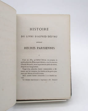 Les Heures parisiennes. 25 eaux fortes d'Emile Benassit. [Précédé de:] Appendice aux Heures parisiennes : Histoire du livre d'Alfred Delvau intitulé ...
