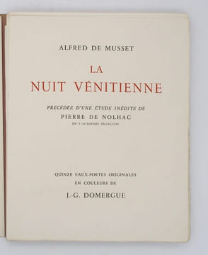 La Nuit vénitienne. de MUSSET (Alfred), DOMERGUE (Jean-Gabriel)