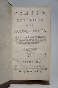 Traité des peines des secondes noces