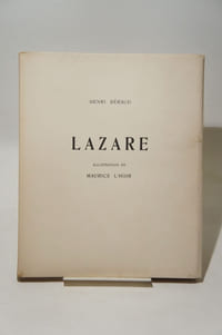 Lazare de Henri Béraux. 15 bois originaux en couleurs, frontispice et culs de lampe gravés par Maurice L'Hoir.