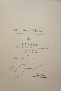 Lazare de Henri Béraux. 15 bois originaux en couleurs, frontispice et culs de lampe gravés par Maurice L'Hoir.